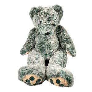 Vtg Purr-Fection by MJC Teal Blue Bear Plush Stuffed Animal Toy 1992 Teddy Paws